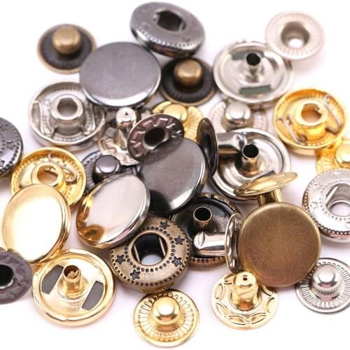 Leather Metal Snap Buttons Fasteners Snaps Press Studs Sewing Accessories Fabric 633# Buttons For Clothes/Jackets/Jeans/Bags