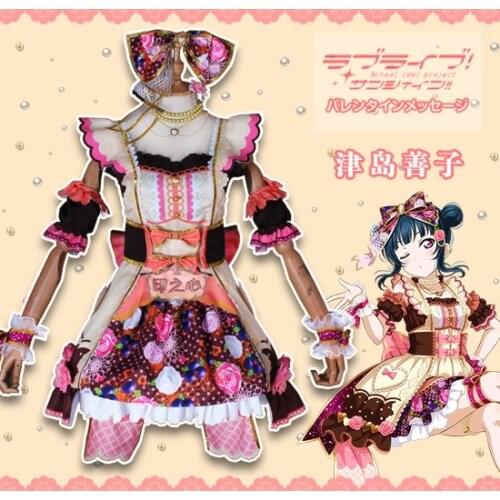 Love Live! Anime Sunshine!! Aqours Tsushima Yoshiko Chocolate Valentines Day Third Version Uniforms Halloween Free Shipping