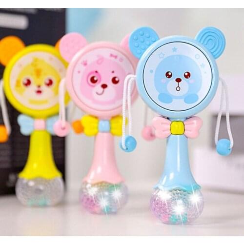 Musical Flashing Baby Mobile Rattles Teether Toy Hand Bells Newborn Infant Stroller Pacifier Weep Tear Educational Toys Gifts