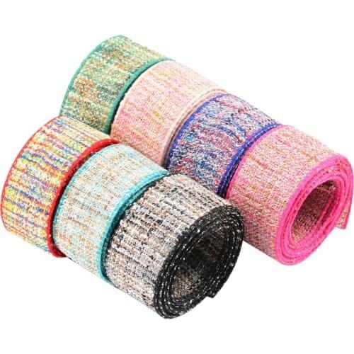 Natural Hemp Jute Burlap Color Lace Linen Ribbon DIY Hair Bows Craft Gift Packaging Christmas Wedding Party Decoration Ribbon 1m