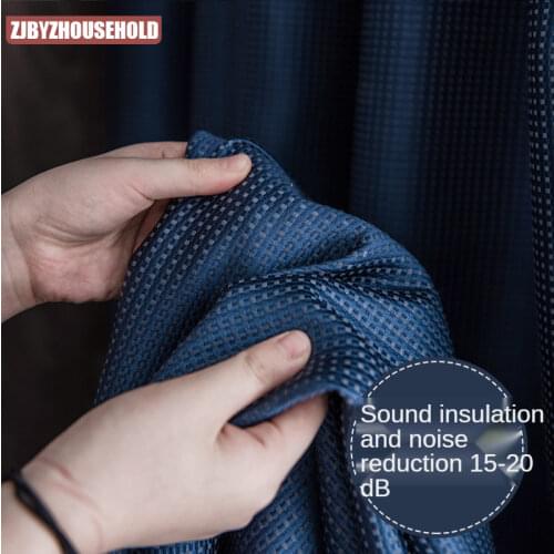 2021 New Simple Soundproof Curtains Blackout Noise Reduction Thickened Curtains Curtains for Living Dining Room Bedroom