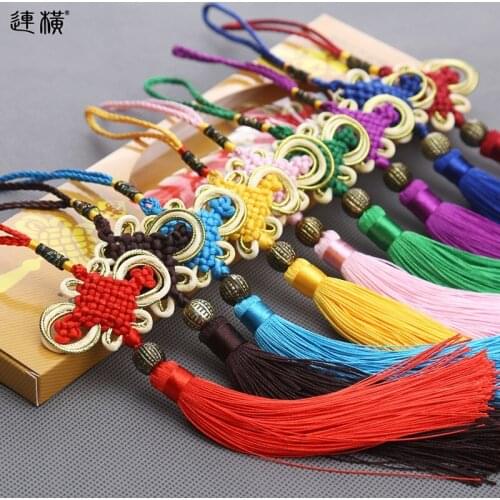 Wholesale -20P TOP COOL gift Pocket mascot efficacious fortune Mascot Money Drawing Hand knit FENG SHUI lucky Chinese knot