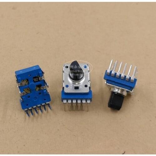 Original New 100% RK12 single row 6pin double rotary potentiometer B1K B10K electronic musical instrument tuning volume (SWITCH)