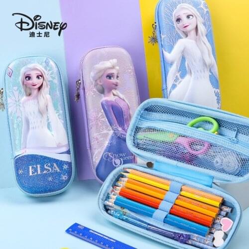 Disney Frozen,Sofia Cartoon Creative Cute Pencil Case 3d Anime Figure Stationery Box Zipper Multifunctional School Supplies