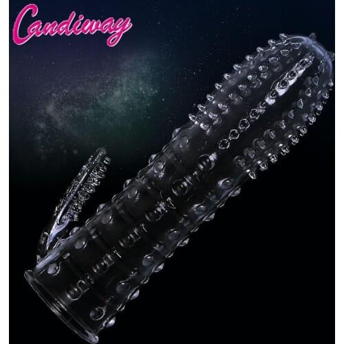 Penis sleeve extender, cock ring dildo sleeves, reuseable delay condom, sex toys for Men realistic penis sleeve