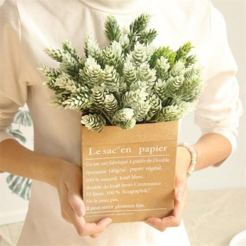 Artificial plants plastic green grass 1 PCS Fake plant decorate flowers For wedding home garden Leave Plastic plant fake flower