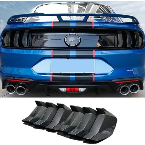 QHCP Car Tail Light Cover Decorative Sticker Rear Lamps Hood Injection Molded Transparent PC 6Pcs/Set For Ford Mustang 2018-2020