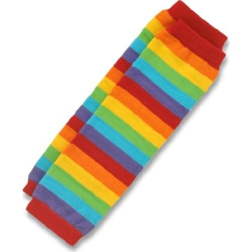 Rainbow elbow Baby Crawling Knee Pad Kids Sock Leg Warmer Protector girl legging boy Striped toddlers gaiters beenwarmers Infant