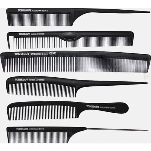 6 Pcs / Set Hairdressing Comb Barber Hair Stylist Comb Carbon Comb Anti Static Hair Cutting Comb TG-05 Hair Styling Care Tool