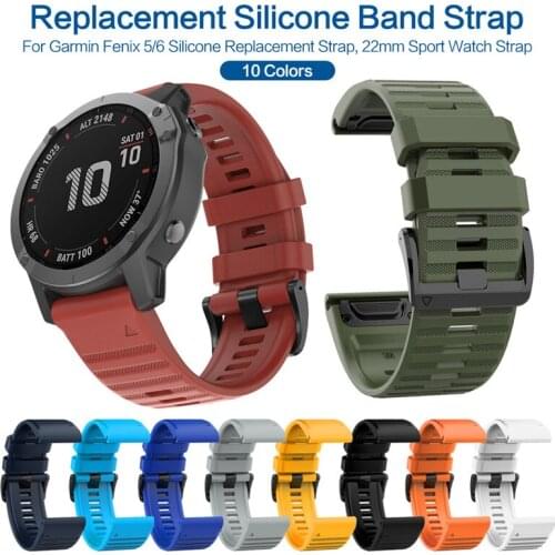22mm Watchband For Garmin Fenix 5 6 Smart Watch Soft Silicone Wrist Band Strap Sport Breathable Air Hole Water-Proof Watch Strap