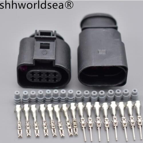 Shhworldsea 8 Pin 1J0 973 714 1.5mm Auto male female Connector Car Radar Gearbox Wiring Harness Socket 1J0973714 For VW Audi