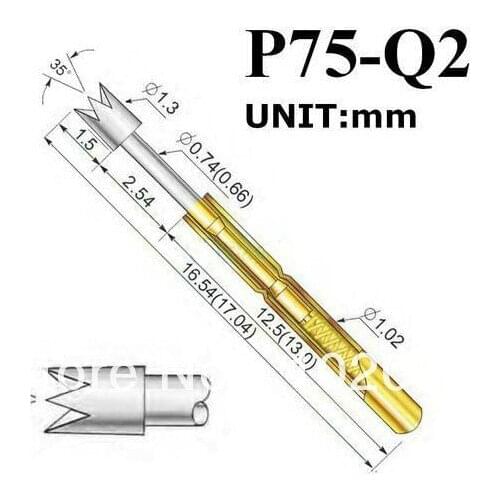 FREE SHIPPING 100PCS/LOT P75-Q2 Dia 1.02mm 100g Spring Test Probe Pogo Pin