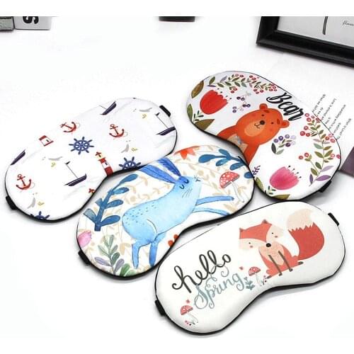 Cartoon Cute Cotton Sleep Eye Mask Eye Cover Sleeping Mask Protective Funny Eyepatch Relax Eye Band Sleeping Aid Kids Blindfold