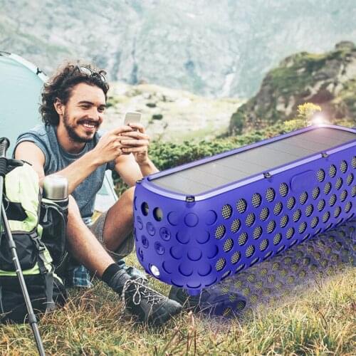 Soleeanre Powerful Waterproof Solar Bluetooth-compatible Speakers with LED light Computer Solar speaker Outdoor tourism
