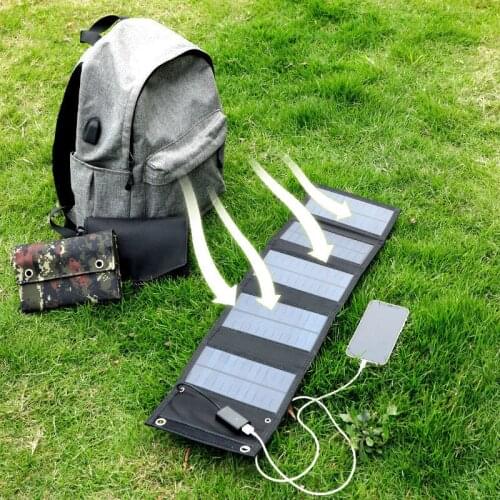20W 5V Cell Phone Solar Generator Recharge Outdoor Travel Adventure Fold Phone Charging Board Solar Conversion Rate 25% E11953
