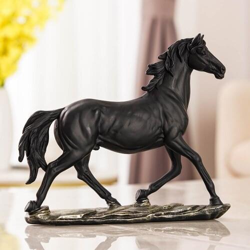 Modern Horse Sculpture Creative Resin Statues Home Decoration Living Room Office Accessories Desktop Decor Feng Shui Statues