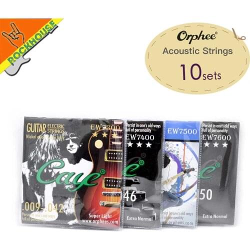 10sets Orphee Electric guitar strings EW series guitarra strings 009-042 011-050 Nicel alloy from Italy durable Wholesale