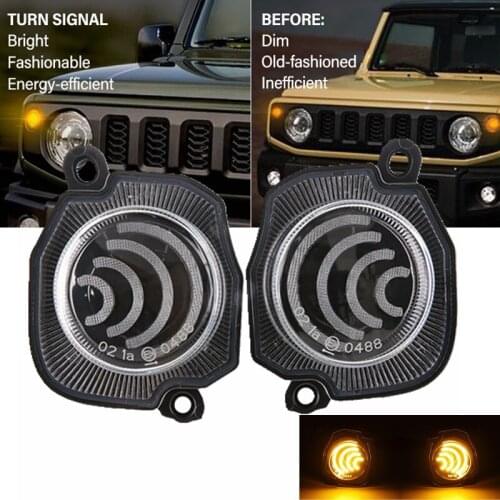 LED Amber Turn Signal Light Car Round Fog Lamps for Suzuki Jimny 2018 2019 2020