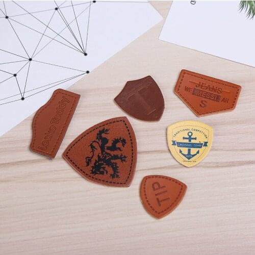 Custom printed embossed hot stamp leather tag and Custom Logo Deboss Emboss Metal Garment Clothing Leather labels