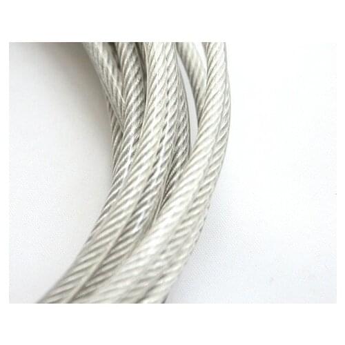 6MM, 7X19 10M, 304 stainless steel wire rope with PVC coating softer fishing coated cable clothesline traction rope lift