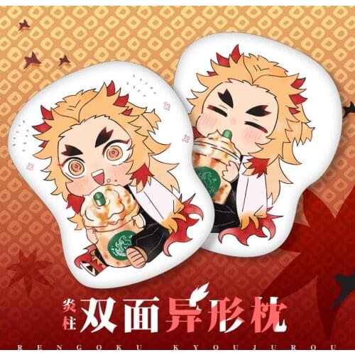 Japanese Anime Demon Slayer Kimetsu no Yaiba cute Rengoku Kyoujurou Cosplay Doll Plush Stuffed Cushion Throw Pillow Toy Gift