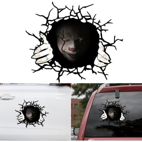 1PCS Car Horror Sticker Rear Window Sticker PVC Vinyl Wrapping Film 3D Transparent Glass Sticker Car Accessories