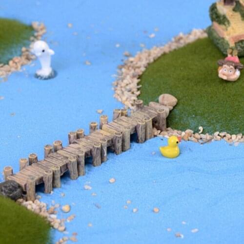 1pcs Wooden Mini Bridge Micro Landscape Resin Bonsai Figurines Fairy Garden Decoration Accessories