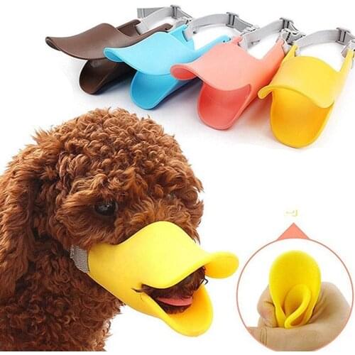 1Pcs Dog Muzzle Silicone Duck Mouth Mask Bark Bite Stop Small Large Dog Cute Anti-bite Mask Pet Products Dog Accessories