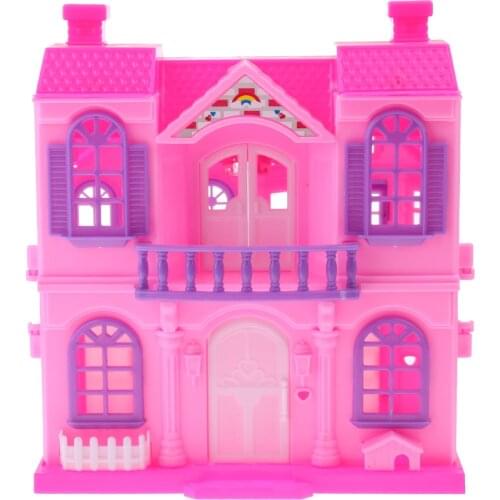 2 Storey Doll Mini Villa Dream House for Doll Kids Pretend Play Toy Dollhouse Furniture Set For Baby Doll Couch Doll House