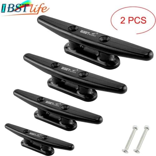 2X Nylon Low Flat Cleat Open Base Cleat With 2 Screws Marine Boat Yacht Deck Line Rope Tie Kayak Canoe Deck Hardware Accessories