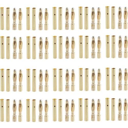 20 pair/lot Brushless Motor High Quality Banana Plug 2.0mm 2mm Gold Bullet Connector Plated For ESC Battery Accessories