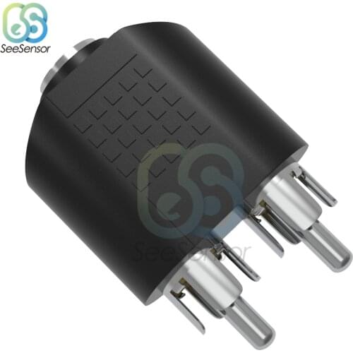 3.5mm Audio Stereo Jack Female To 2 RCA Male Audio Jack Connector Adapter Converter for Speaker Power Amplifier Silver Plated