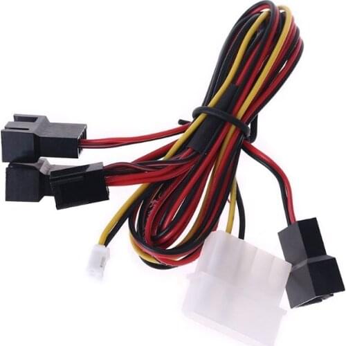 3 Channels Fan Hub 1 Knob Cooling Fan Speed Controller for Cpu Case Hdd Vga Pwm