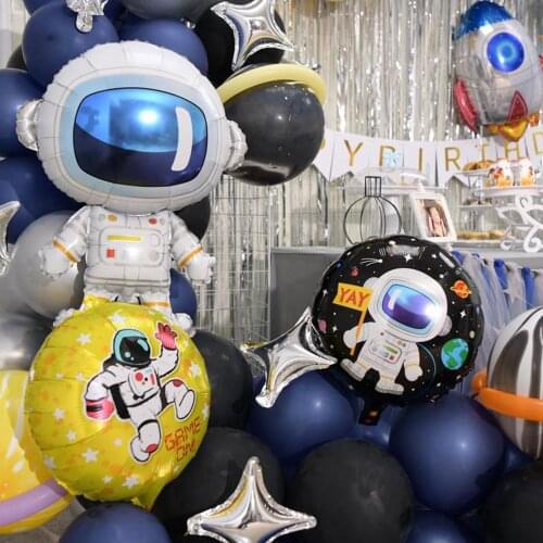 Astronaut Spaceship Foil Balloons Outer Space Theme Latex Ballon Kids Birthday Decoration Air Globos Baby Shower Party Supplies