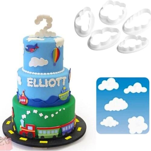 5 PCS Cloud Shape Cookie Cutter Custom Made 3D Printed Fondant Cookie Cutter Biscuit Mold for Cake Decorating Tools 2021 New