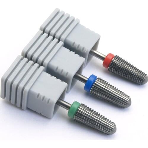 5 in 1 Round Tapered Safety Carbide Nail Drill Bits With Cut Drills Carbide Milling Cutter For Manicure Remove GelAccessories