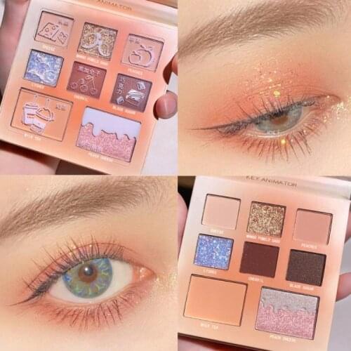 8 Color Milk Tea Eye Shadow Plate Small Dish Pearl Powder Waterproof Taro High Gloss Eye Shadow Makeup Cosmetics TSLM1