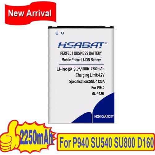 HSABAT 2250mAh BL-44JR Battery for LG 3.0 K2 battery P940 SU540 SU800 D160 L40 BL 44JR BL44JR