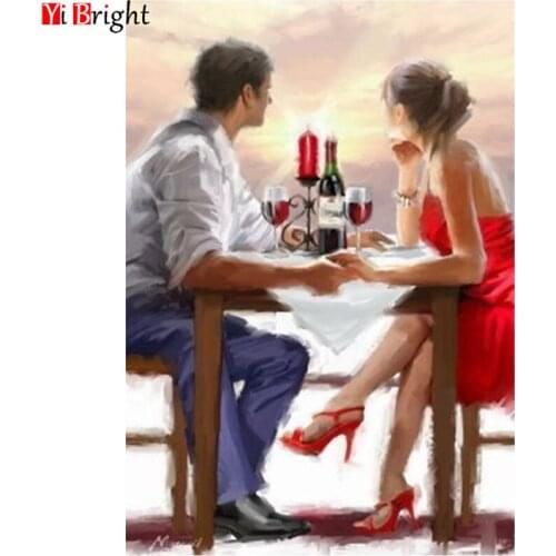 Diy diamond painting home decoration full square diamond cross stitch diamond picture rhinestone couple portrait XY1