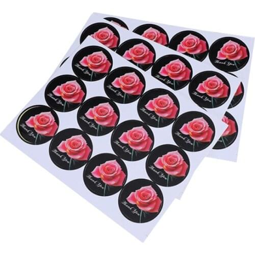 Free shipping1200pcs/lot Cute Flower Rose Garland Thank You Stickers Seal Labels DIY Gift Sticker Self-Adhesive Scrapbooking