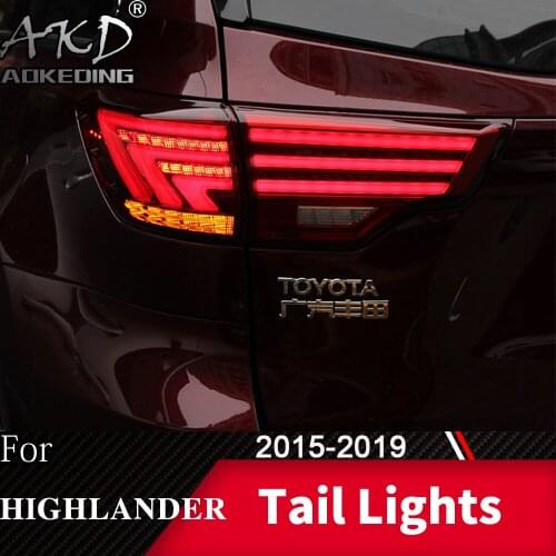 For Car Toyota Highlander Kluger 2015-2020 Tail Lamp LED Fog Lights Day Running Light DRL Tuning Car Accessories Tail Lights
