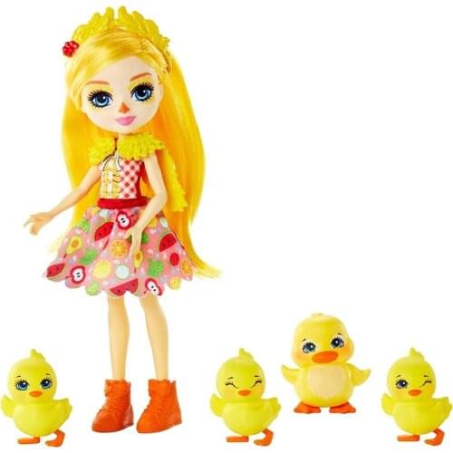 Enchantimals Character Toy Doll Dinah Duck and Baby Ducks Cute Animal Friend for Girls Fashion Toddler Toys Collectible Models