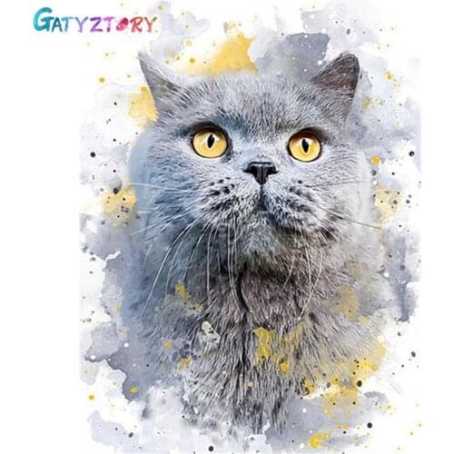 GATYZTORY 60x75cm Paint By Numbers For Adults Kids Cats Picture Drawing Home Decor Animal Coloring On Canvas Artwork