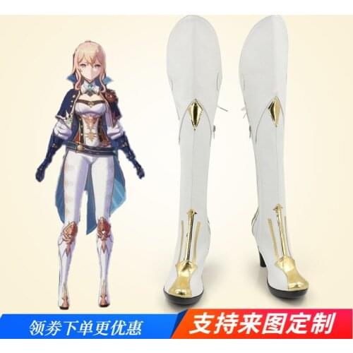 Hot Game Genshin Impact New Star Qin White Boots Cosplay shoes X