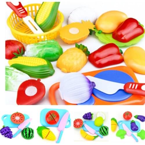 1Set Children Play House Toy Cut Fruit Plastic Vegetables Kitchen Baby Classic Kids Toys Pretend Playset Educational Toys 882984