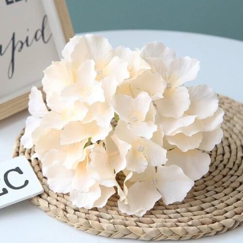 10Pcs Artificial Hydrangea Flower Head DIY Wedding Arch Background Wall Decoration Big Hydrangea Flowers Heads Silk Fake Flower