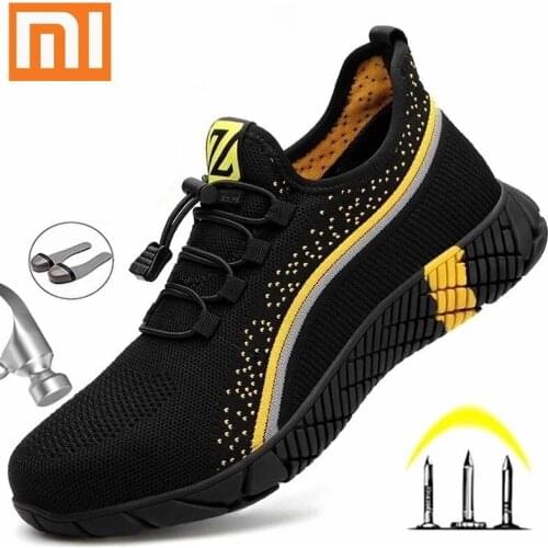 Xiaomi Breathable Safety Shoes Men Work Boots Steel Toe Shoes Work Safety Boots Puncture Proof Work Sneakers Men Work Shoes