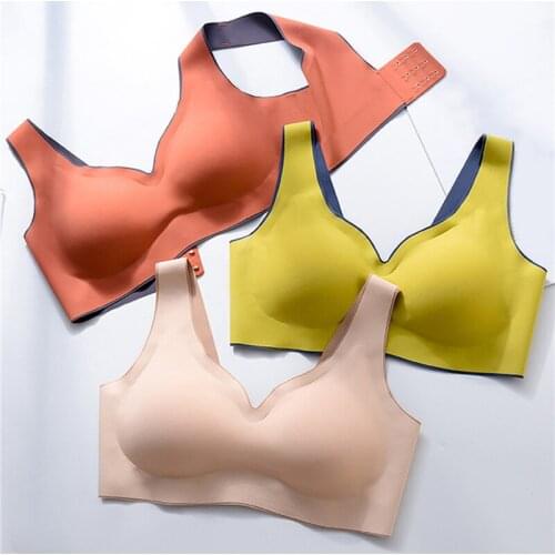 Latex Seamless Bra Push Up Bralette Underwear Bras For Women Cooling Gathers Shock-proof Female Intimate Comfortable Bra