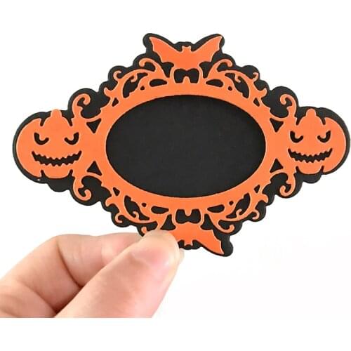 Metal Cutting Dies Halloween Bat Pumpkin Lace Frame Scrapbooking Paper Craft Handmade Album Card Punch Art Die