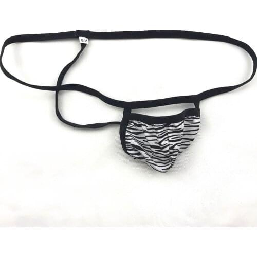 G1614 Mens string Thong G-string pouch Low Rise zebra leopard prints MINI pouch